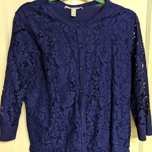 Blue Lace Cardigan S Issac Mizrahi